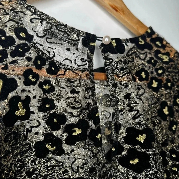 Opening Ceremony Glittered Flocked Corded Lace Mini Dress Size 4 - Picture 11 of 14